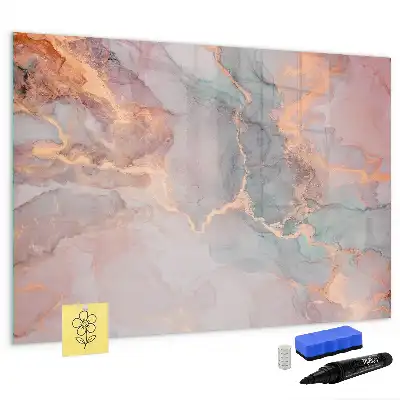 Tablă magnetică cu ștergere uscată cu model de marmură decorativă