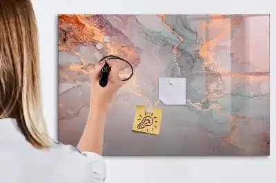 Tablă magnetică cu ștergere uscată cu model de marmură decorativă