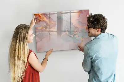 Tablă magnetică cu ștergere uscată cu model de marmură decorativă