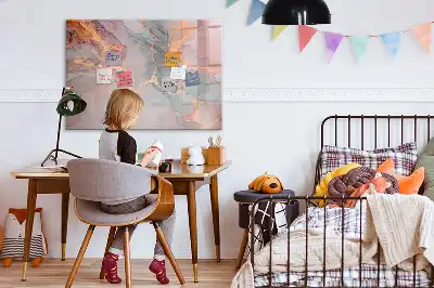 Tablă magnetică cu ștergere uscată cu model de marmură decorativă