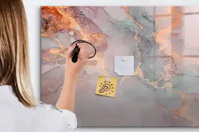 Tablă magnetică cu ștergere uscată cu model de marmură decorativă