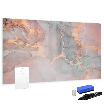 Tablă magnetică cu ștergere uscată cu model de marmură decorativă