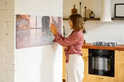 Tablă magnetică cu ștergere uscată cu model de marmură decorativă