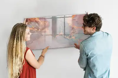 Tablă magnetică cu ștergere uscată cu model de marmură decorativă