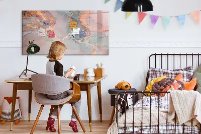 Tablă magnetică cu ștergere uscată cu model de marmură decorativă