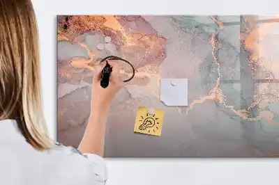 Tablă magnetică cu ștergere uscată cu model de marmură decorativă