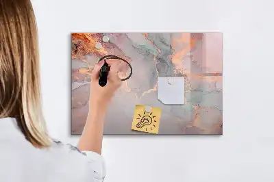 Tablă magnetică cu ștergere uscată cu model de marmură decorativă