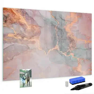 Tablă magnetică cu ștergere uscată cu model de marmură decorativă