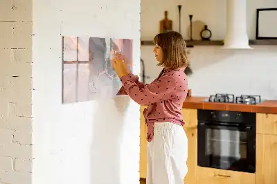 Tablă magnetică cu ștergere uscată cu model de marmură decorativă