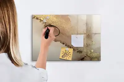 Tablă magnetică cu ștergere uscată cu model de marmură aurie