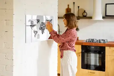 Tablă magnetică cu ștergere uscată harta lumii