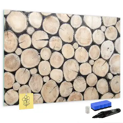 Tablă magnetică cu ștergere uscată cu aspect de trunchiuri de copac tăiate