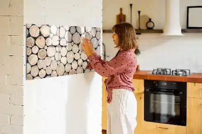 Tablă magnetică cu ștergere uscată cu aspect de trunchiuri de copac tăiate