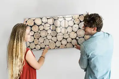 Tablă magnetică cu ștergere uscată cu aspect de trunchiuri de copac tăiate