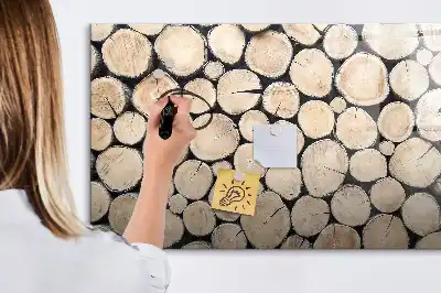 Tablă magnetică cu ștergere uscată cu aspect de trunchiuri de copac tăiate