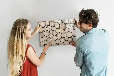 Tablă magnetică cu ștergere uscată cu aspect de trunchiuri de copac tăiate