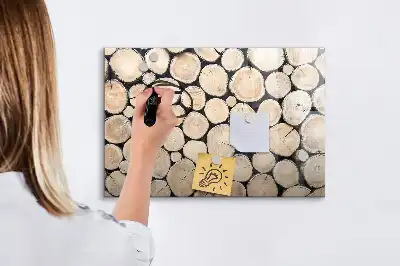 Tablă magnetică cu ștergere uscată cu aspect de trunchiuri de copac tăiate