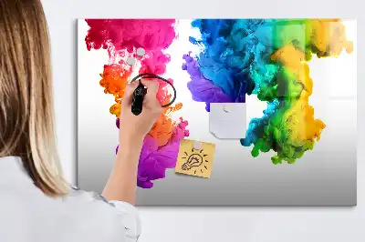Tablă magnetică cu ștergere uscată model Curcubeu de culori
