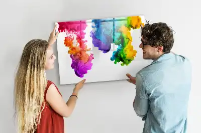 Tablă magnetică cu ștergere uscată model Curcubeu de culori