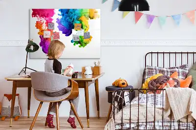 Tablă magnetică cu ștergere uscată model Curcubeu de culori