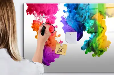 Tablă magnetică cu ștergere uscată model Curcubeu de culori