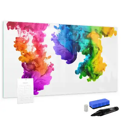 Tablă magnetică cu ștergere uscată model Curcubeu de culori