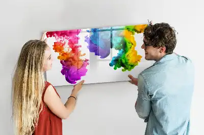 Tablă magnetică cu ștergere uscată model Curcubeu de culori