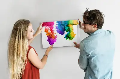 Tablă magnetică cu ștergere uscată model Curcubeu de culori