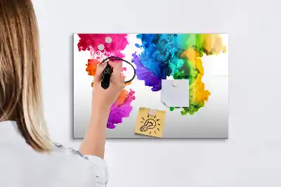 Tablă magnetică cu ștergere uscată model Curcubeu de culori