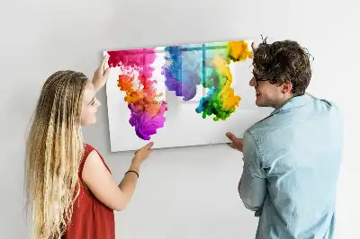 Tablă magnetică cu ștergere uscată model Curcubeu de culori