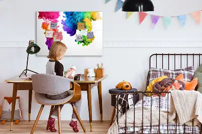 Tablă magnetică cu ștergere uscată model Curcubeu de culori