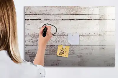 Tablă magnetică cu ștergere uscată model cu aspect de scânduri de lemn