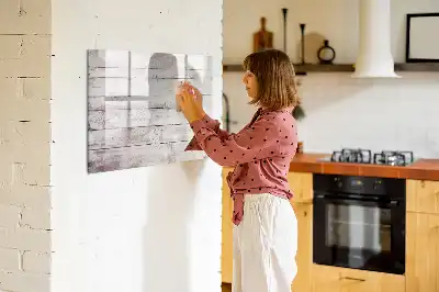 Tablă magnetică cu ștergere uscată model cu aspect de scânduri de lemn