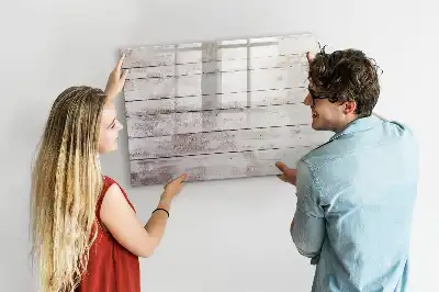 Tablă magnetică cu ștergere uscată model cu aspect de scânduri de lemn