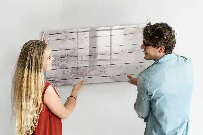 Tablă magnetică cu ștergere uscată model cu aspect de scânduri de lemn