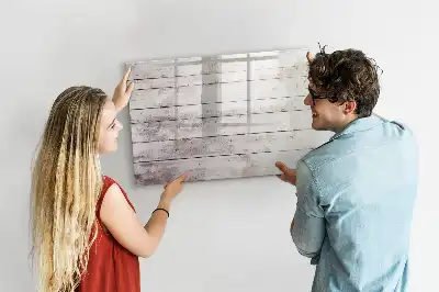 Tablă magnetică cu ștergere uscată model cu aspect de scânduri de lemn