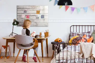 Tablă magnetică cu ștergere uscată model cu aspect de scânduri de lemn