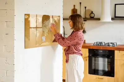 Tablă magnetică cu ștergere uscată model harta lumii