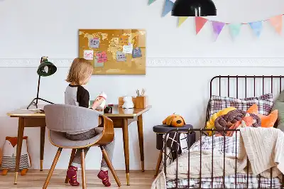 Tablă magnetică cu ștergere uscată model harta lumii