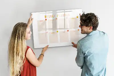 Tablă magnetică cu ștergere uscată planificator săptămânal