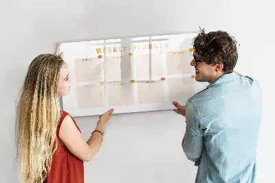 Tablă magnetică cu ștergere uscată planificator săptămânal