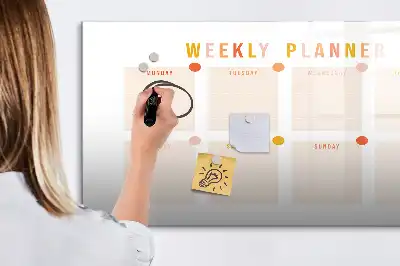 Tablă magnetică cu ștergere uscată planificator săptămânal