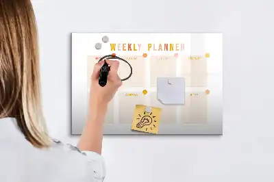 Tablă magnetică cu ștergere uscată planificator săptămânal