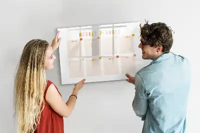 Tablă magnetică cu ștergere uscată planificator săptămânal