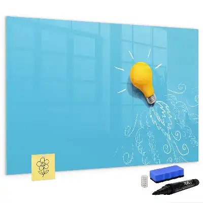 Tablă magnetică cu ștergere uscată cu model desen de bec