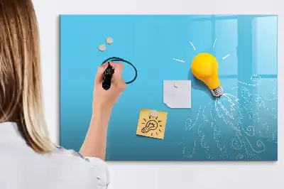 Tablă magnetică cu ștergere uscată cu model desen de bec