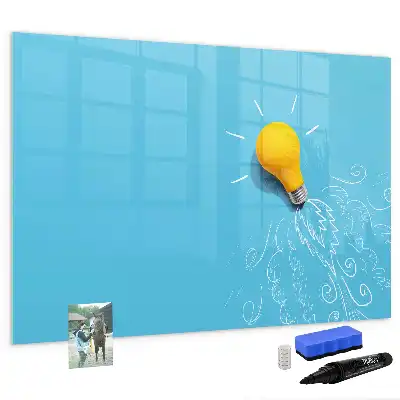 Tablă magnetică cu ștergere uscată cu model desen de bec