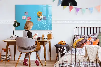 Tablă magnetică cu ștergere uscată cu model desen de bec