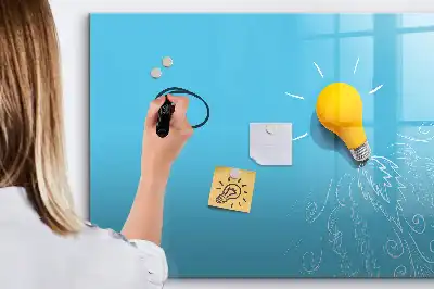 Tablă magnetică cu ștergere uscată cu model desen de bec