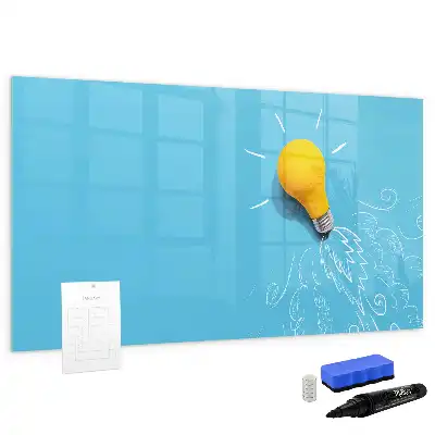 Tablă magnetică cu ștergere uscată cu model desen de bec